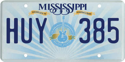 MS license plate HUY385