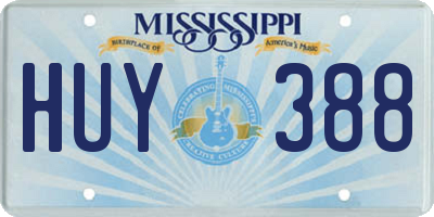 MS license plate HUY388
