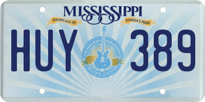 MS license plate HUY389
