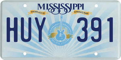 MS license plate HUY391