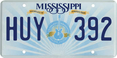 MS license plate HUY392