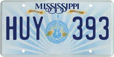 MS license plate HUY393