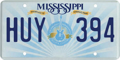 MS license plate HUY394