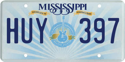 MS license plate HUY397