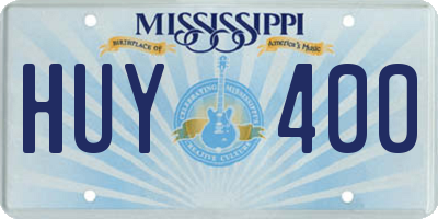 MS license plate HUY400