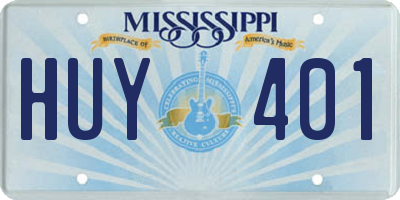 MS license plate HUY401