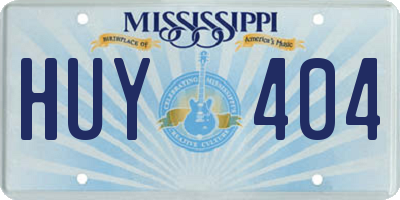 MS license plate HUY404