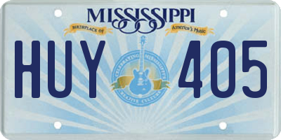 MS license plate HUY405