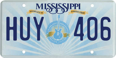 MS license plate HUY406