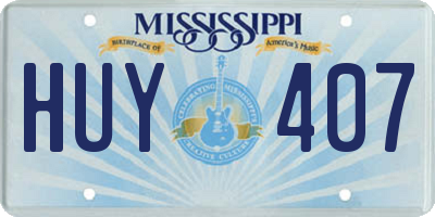 MS license plate HUY407