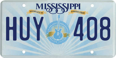 MS license plate HUY408