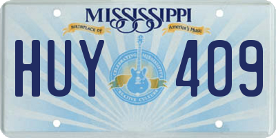 MS license plate HUY409