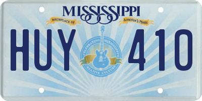 MS license plate HUY410