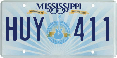 MS license plate HUY411