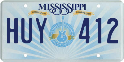 MS license plate HUY412