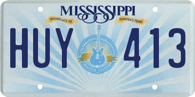 MS license plate HUY413