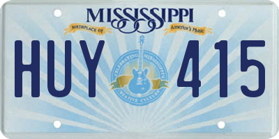 MS license plate HUY415
