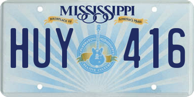 MS license plate HUY416
