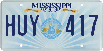 MS license plate HUY417