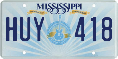 MS license plate HUY418