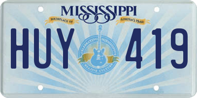 MS license plate HUY419