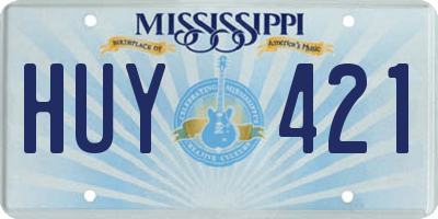 MS license plate HUY421