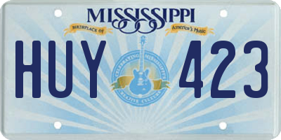 MS license plate HUY423