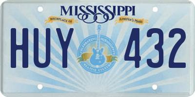 MS license plate HUY432