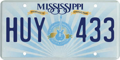 MS license plate HUY433