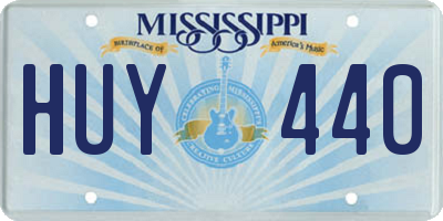 MS license plate HUY440