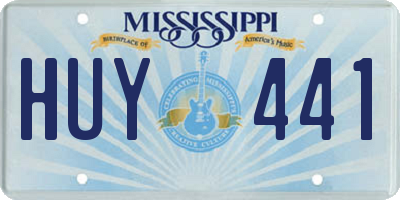 MS license plate HUY441