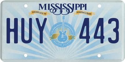 MS license plate HUY443