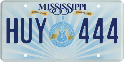 MS license plate HUY444