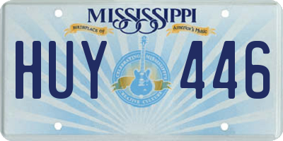 MS license plate HUY446