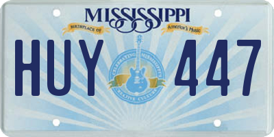 MS license plate HUY447