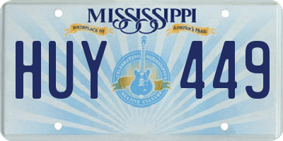 MS license plate HUY449