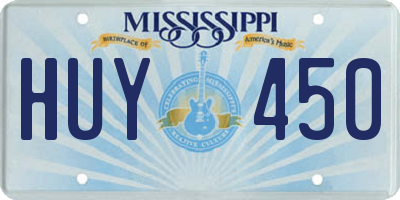 MS license plate HUY450