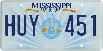 MS license plate HUY451