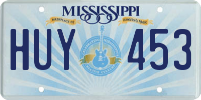 MS license plate HUY453