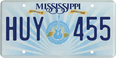 MS license plate HUY455
