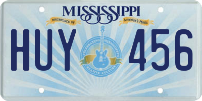 MS license plate HUY456