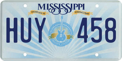 MS license plate HUY458