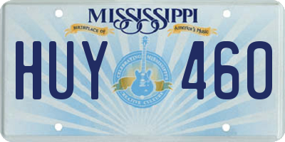MS license plate HUY460