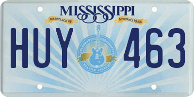 MS license plate HUY463