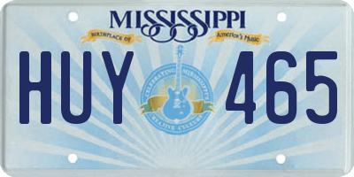 MS license plate HUY465