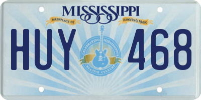 MS license plate HUY468