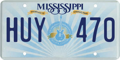 MS license plate HUY470