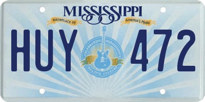 MS license plate HUY472
