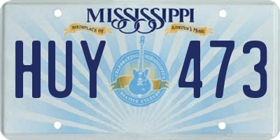 MS license plate HUY473