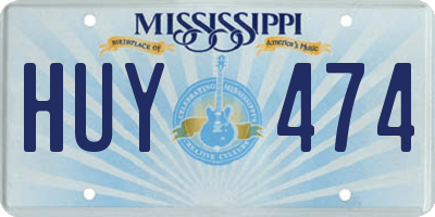 MS license plate HUY474